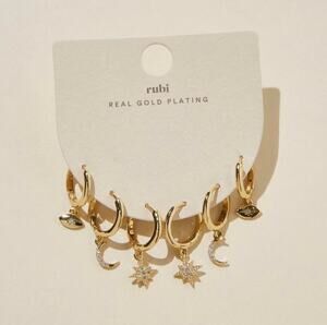 Rubi gold-plated celestial earrings